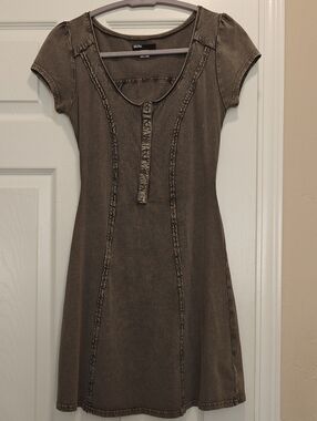 BDG Grey Washed Scoop-Neck Dress